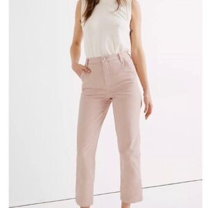 Madewell classic straight high-rise crop pants faded pink